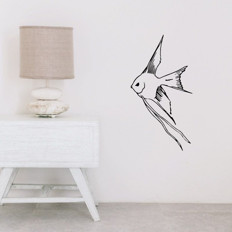 Image of Majestic Long Finned Angel Fish Decal