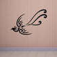Peacock decal vinyl with black ornamental head and scrolling feathers