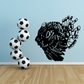 Majestic turkey decal with black turkey silhouette and four soccer balls