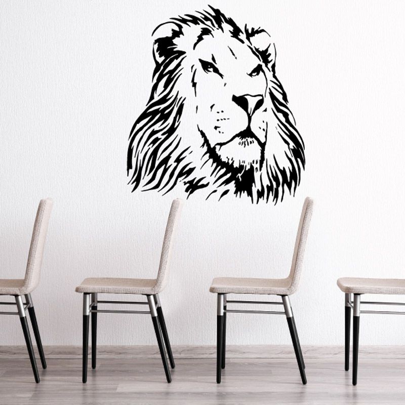 Image of Majestic Watching Lion Head Decal