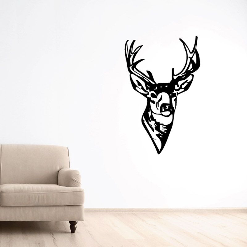 Image of Majestic White Tail Deer Head Decal