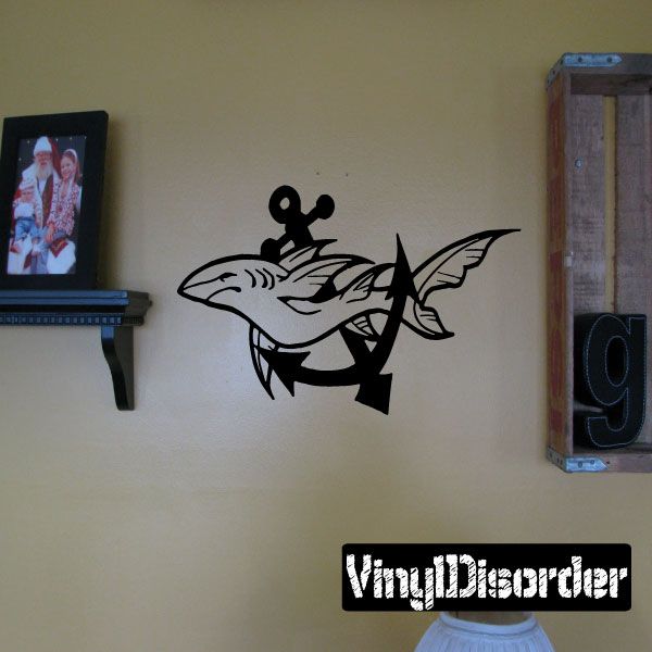 Image of Mako Shark and Anchor Decal