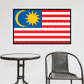 Malaysia flag sticker with blue crescent and yellow star on red-white stripes