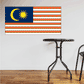 Malaysia flag sticker with blue and red stripes and yellow crescent and star