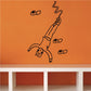 Male bungee jumping decal, black line drawing of a man with bungee cord and hooks