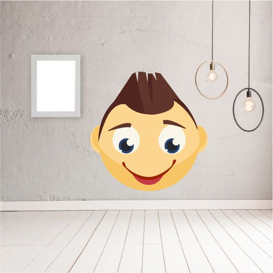 Image of Male Face Emoticon Wall Decal - Vinyl Sticker - Car Sticker - IDCOLOR009