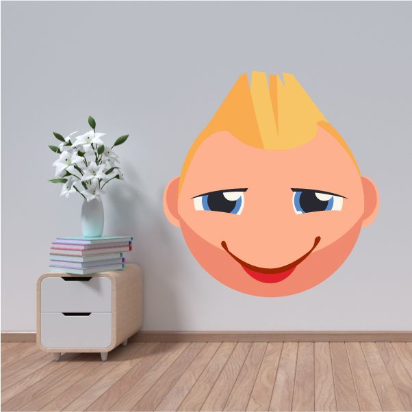 Image of Male Face Emoticon Wall Decal - Vinyl Sticker - Car Sticker - IDCOLOR015