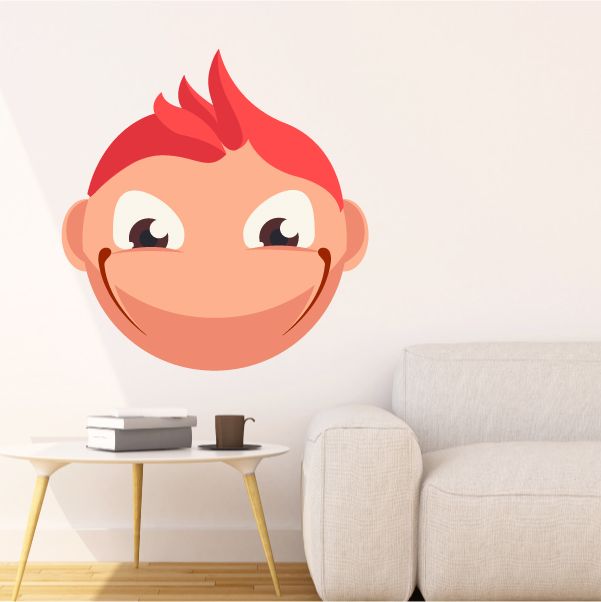 Image of Male Face Emoticon Wall Decal - Vinyl Sticker - Car Sticker - IDCOLOR016