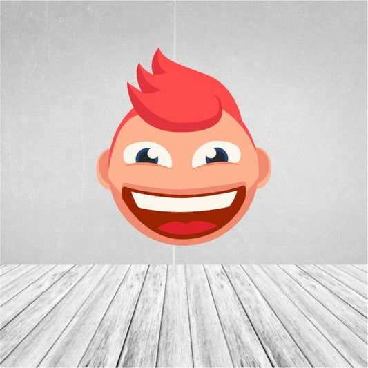 Image of Male Face Emoticon Wall Decal - Vinyl Sticker - Car Sticker - IDCOLOR019
