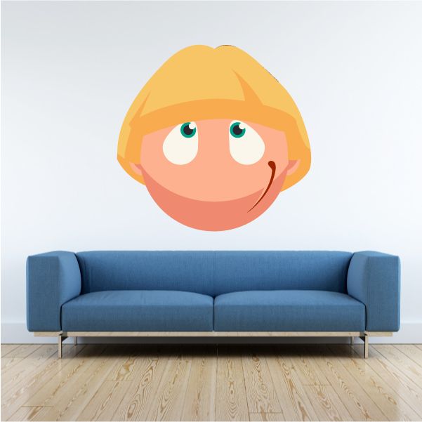Image of Male Face Emoticon Wall Decal - Vinyl Sticker - Car Sticker - IDCOLOR020