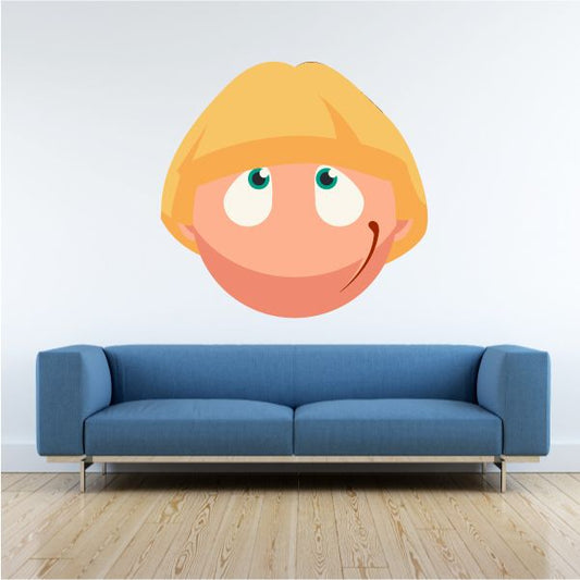 Image of Male Face Emoticon Wall Decal - Vinyl Sticker - Car Sticker - IDCOLOR020