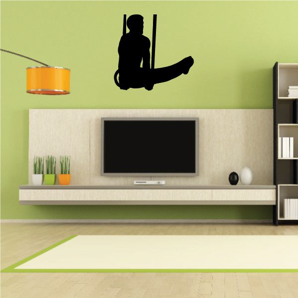 Image of Male Gymnast on Rings Decal 