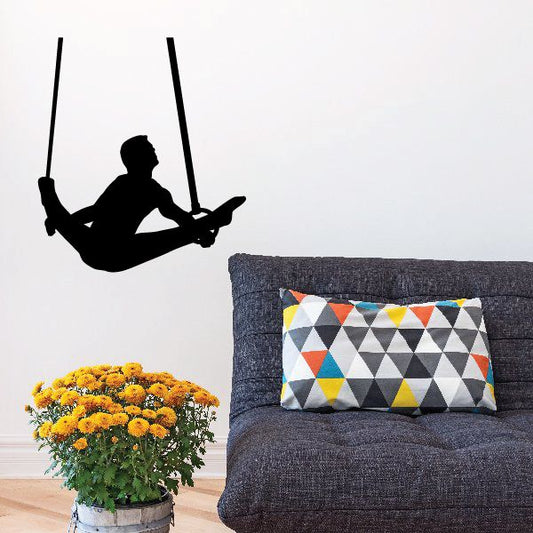 Image of Male Gymnast on Rings Decal