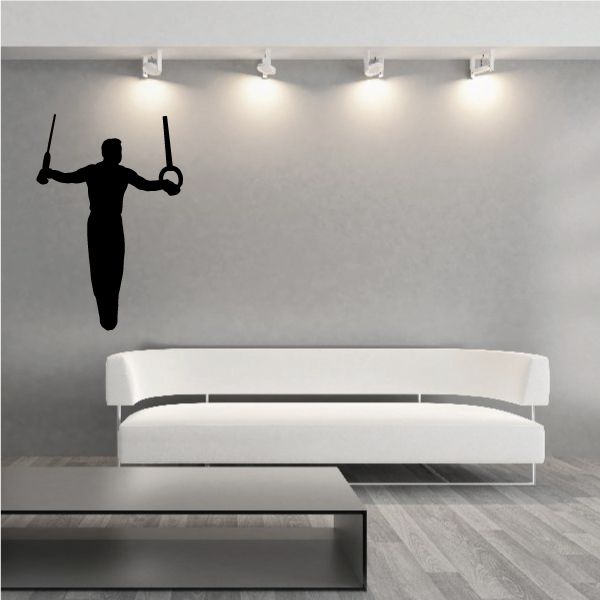 Image of Male Gymnast on Rings Decal