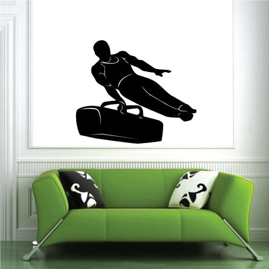 Image of Male On Pommel Horse Gymnastics Wall Decal - Vinyl Decal - Car Decal - MC005