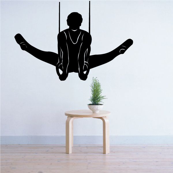 Image of Male On Rings Gymnastics Wall Decal - Vinyl Decal - Car Decal - MC004