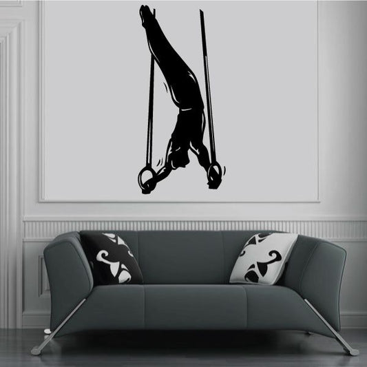 Image of Male On Rings Gymnastics Wall Decal - Vinyl Decal - Car Decal - MC007