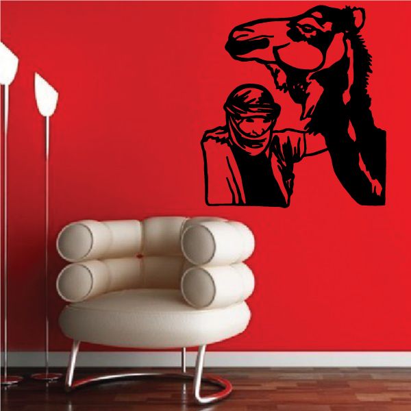 Image of Man and Camel Decal