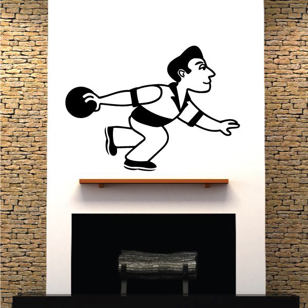 Image of Man Bowling Wall Decal - Vinyl Decal - Car Decal - MC001