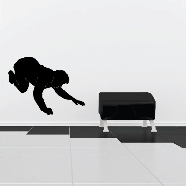 Black praying kneeling man decal silhouette
