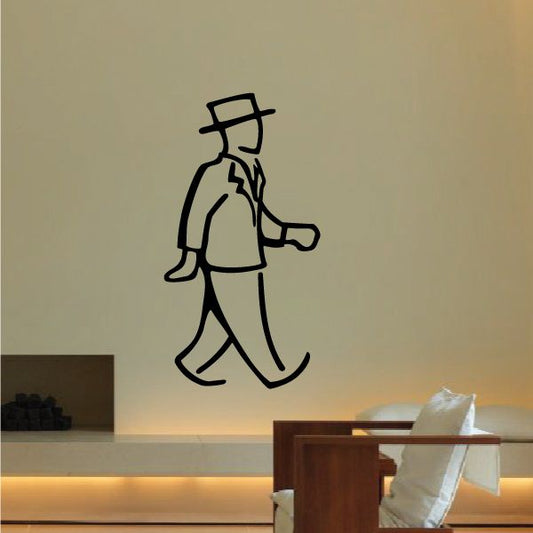 Image of Man Top Hat Wall Decal - Vinyl Decal - Car Decal - Business Decal - MC30