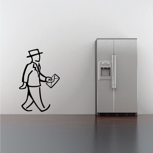 Image of Man With Envelope Wall Decal - Vinyl Decal - Car Decal - Business Decal - MC32