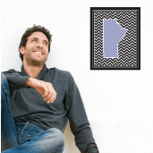 Square Manitoba Canada sticker with black and white chevron design