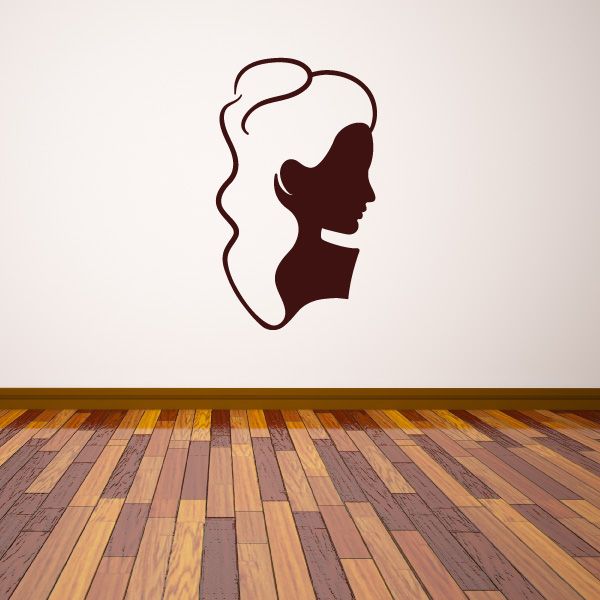 Image of Mannequin Head Long Hair Silhouette Decal