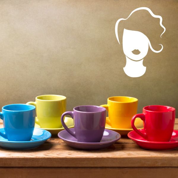 Mannequin head short hair silhouette decal