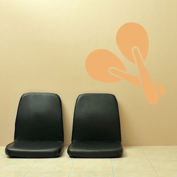 Orange maracas Cinco de Mayo wall decal vinyl sticker, single maracas graphic