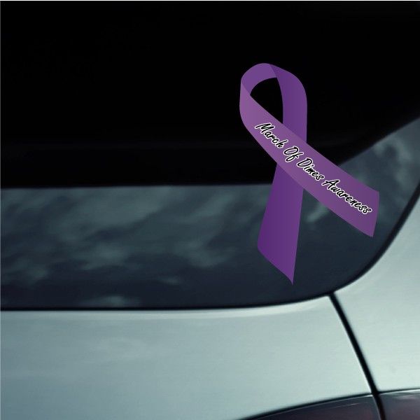 Image of March Of Dimes Awareness Ribbon Vinyl Sticker