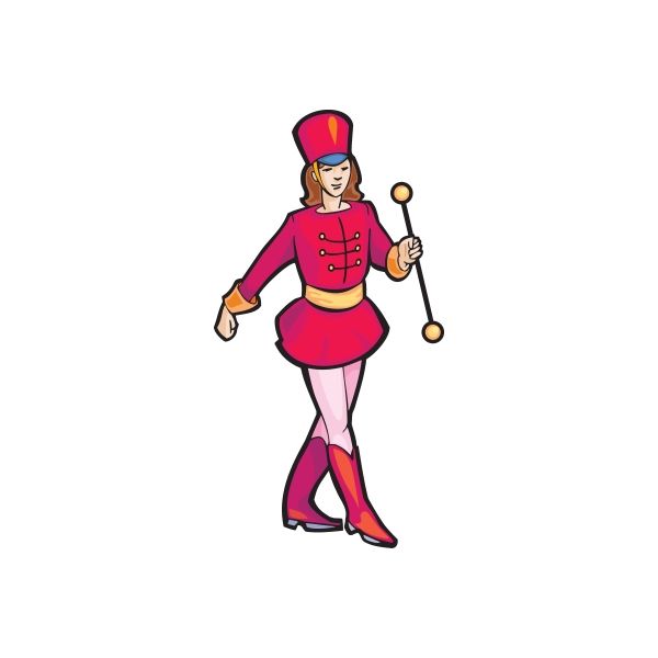 Image of Marching Band Girl Baton Sticker