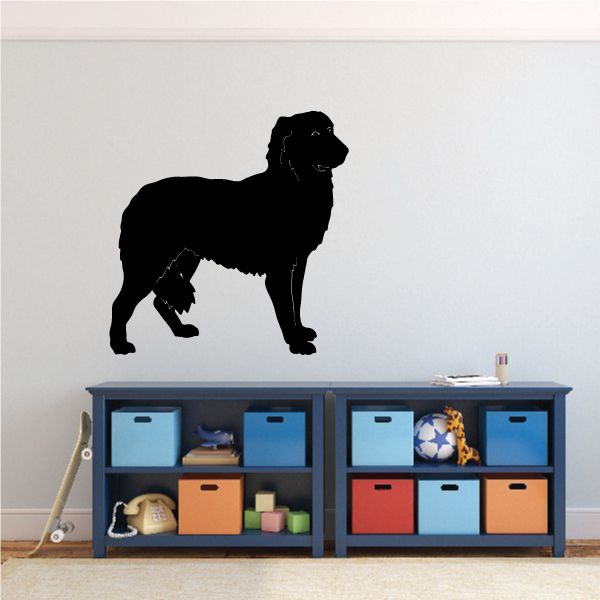 Black Maremma sheepdog silhouette decal, standing with head turned
