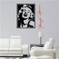 Wall decal set with black Marilyn portrait and red script signature