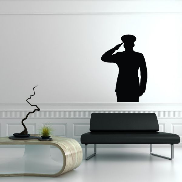 Image of Marine Saluting Decal