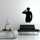 Marine saluting decal, black silhouette of a soldier saluting