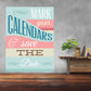 Wedding sticker with teal, pink, and cream stripes and 'Mark your Calendars Save the Date'.