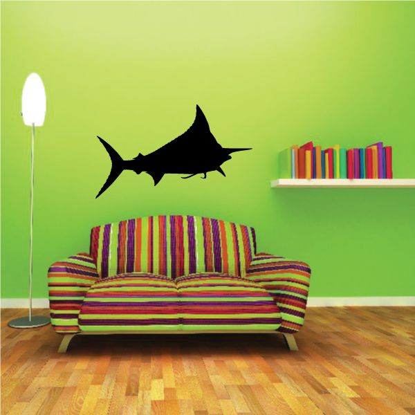 Image of Marlin Swimming Silhouette Decal