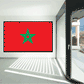 Morocco flag sticker with red background and green five-point star