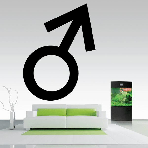Mars astrological decal, black male symbol