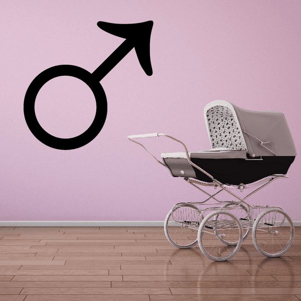Mars astrological symbol decal with black male symbol outline