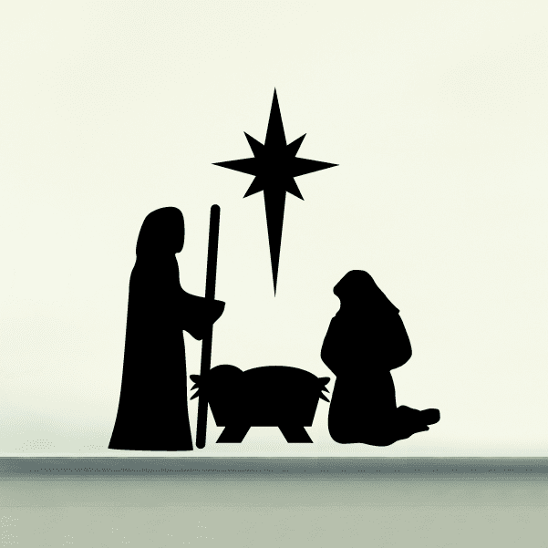 Image of Silent Night Manger Vinyl Decal - CP108