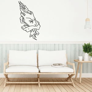 Mask face ribbon decal with outlined design