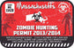 Massachusetts zombie hunting permit sticker with red text and biohazard symbol