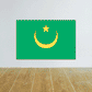 Mauritania flag sticker: green with gold crescent and star