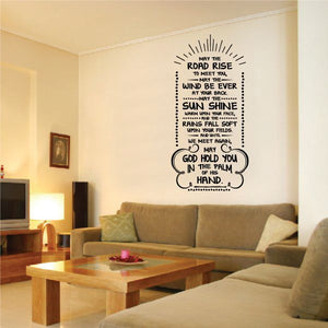 Irish blessing wall decal with bold black quote lettering and decorative border