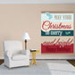 Christmas quote sticker with red and teal text, 'May your Christmas be merry and bright'