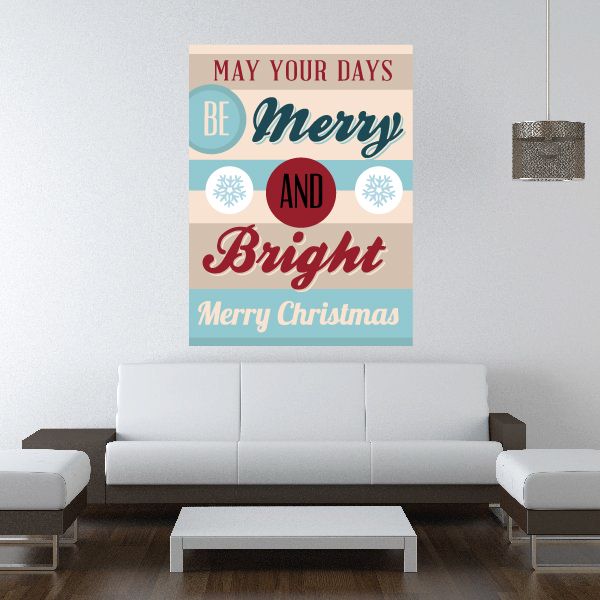 Image of May Your Days Be Merry and Bright Christmas Quote Sticker