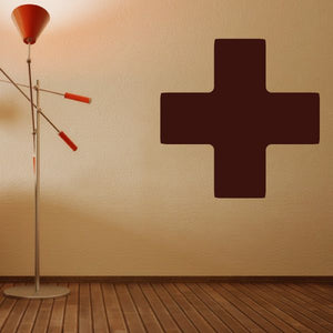 Medical cross decal, dark brown cross wall sticker