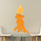 Halloween candle printed die-cut decal of an orange melting candle with flame